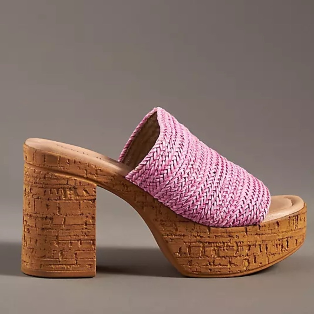 SEYCHELLES Anthropologie Applause Platform Sandal In Barbie Pink Women’s Sz 9.5
